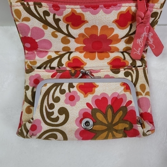Vera Bradley Retired Folkloric Quilted One For The Money Wallet Coin Bag - Picture 7 of 16